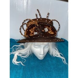 Vintage Kentucky Derby Preakness Belmont Easter‎ Church Hat Copper Color